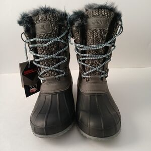 Khombu Women's Kerigan Snow Boots Waterproof, Rubber Traction Faux Fur Size 7.5